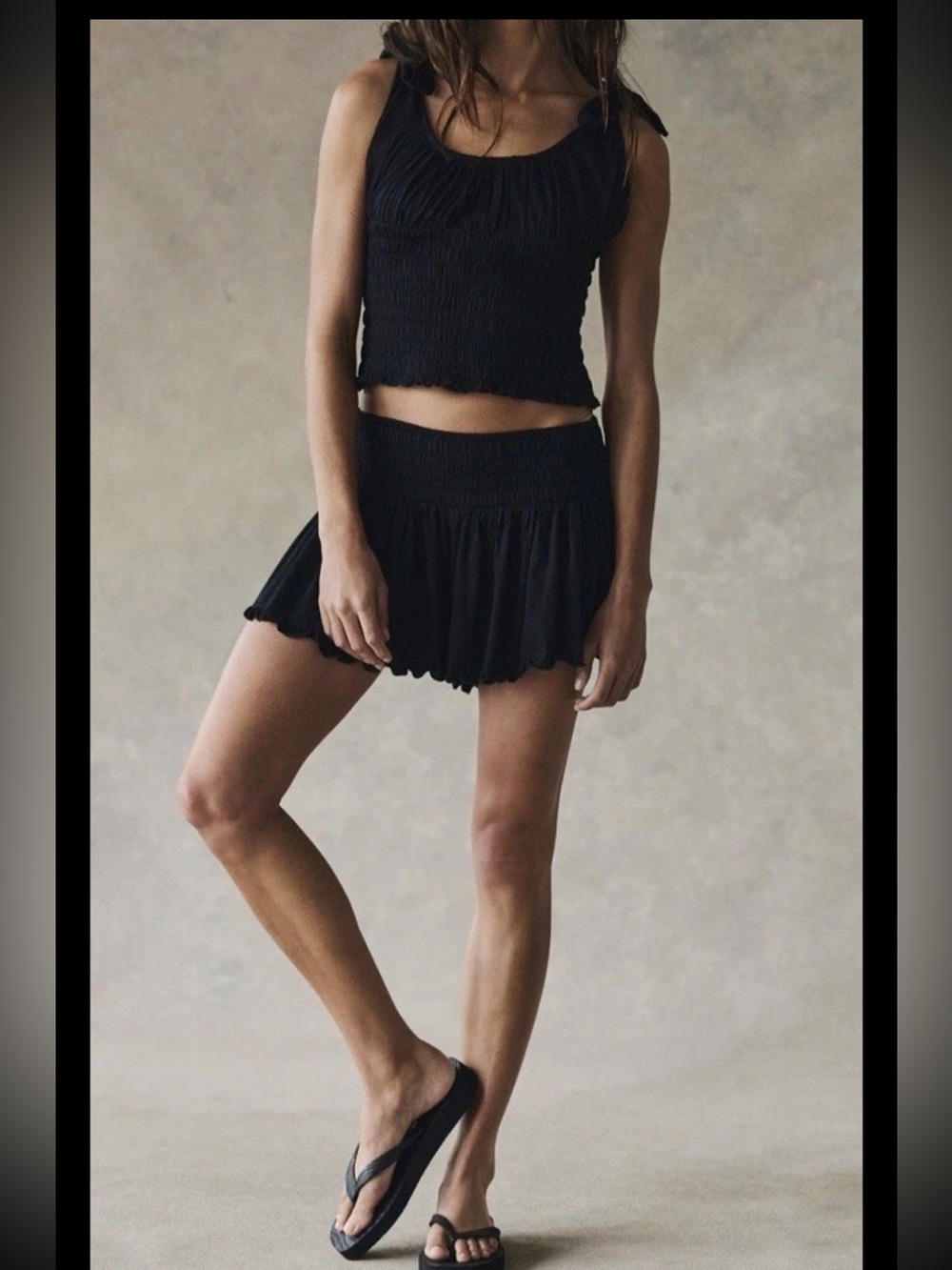 Free people ladies cute and smocked shorts & top set size XL
